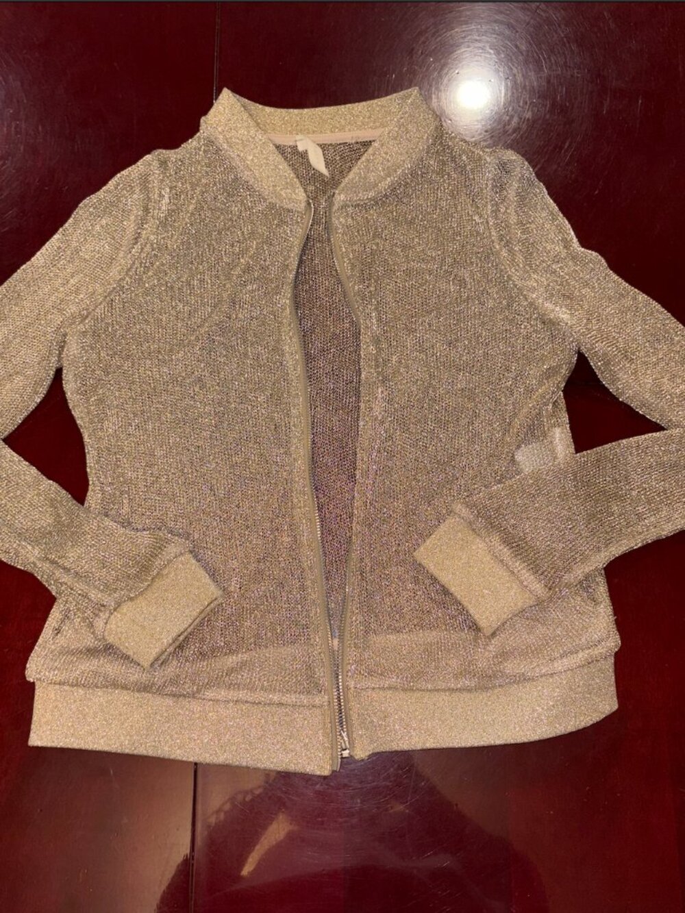 Chelsea Gold Glitter Zip Up